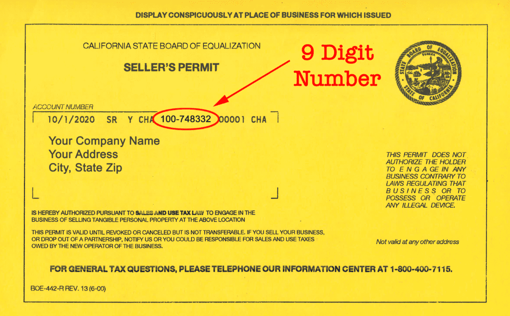 CA Resale Permit Mock Up